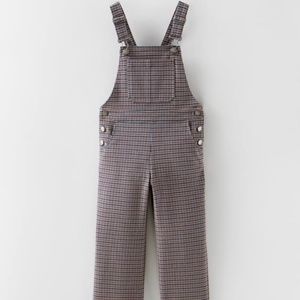 Zara Girls Size 10 Plaid Overalls